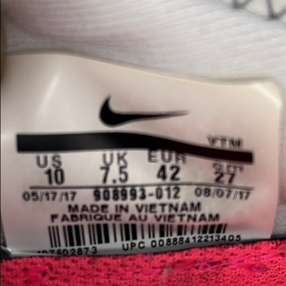 Women's Nike Air Max Sequent 3 Grey/Pink-Platinum Size 10. - Picture 6 of 6